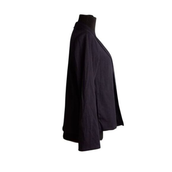 Eileen Fisher Size S Open Front Navy Blue Cardigan Jacket Cotton Lycra Blend - Picture 5 of 9